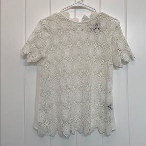White lace detail blouse